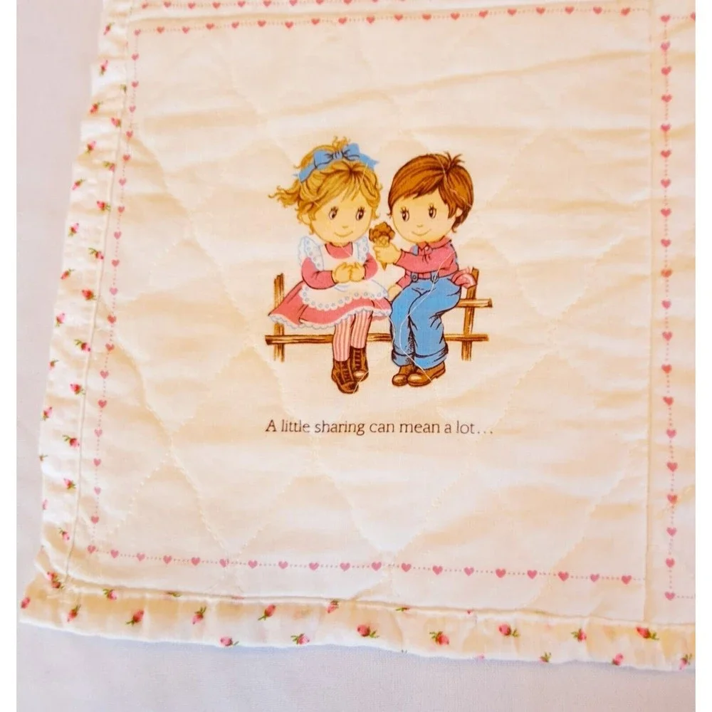 VTG‎ Handmade Baby QUILT Crib/Lap Blanket 
